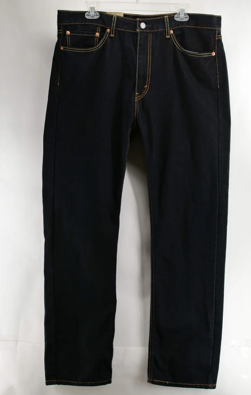 Levis 505 Regular Fit Straight Leg Jeans Mens 38x32 NWT Dark Wash Indigo Blue